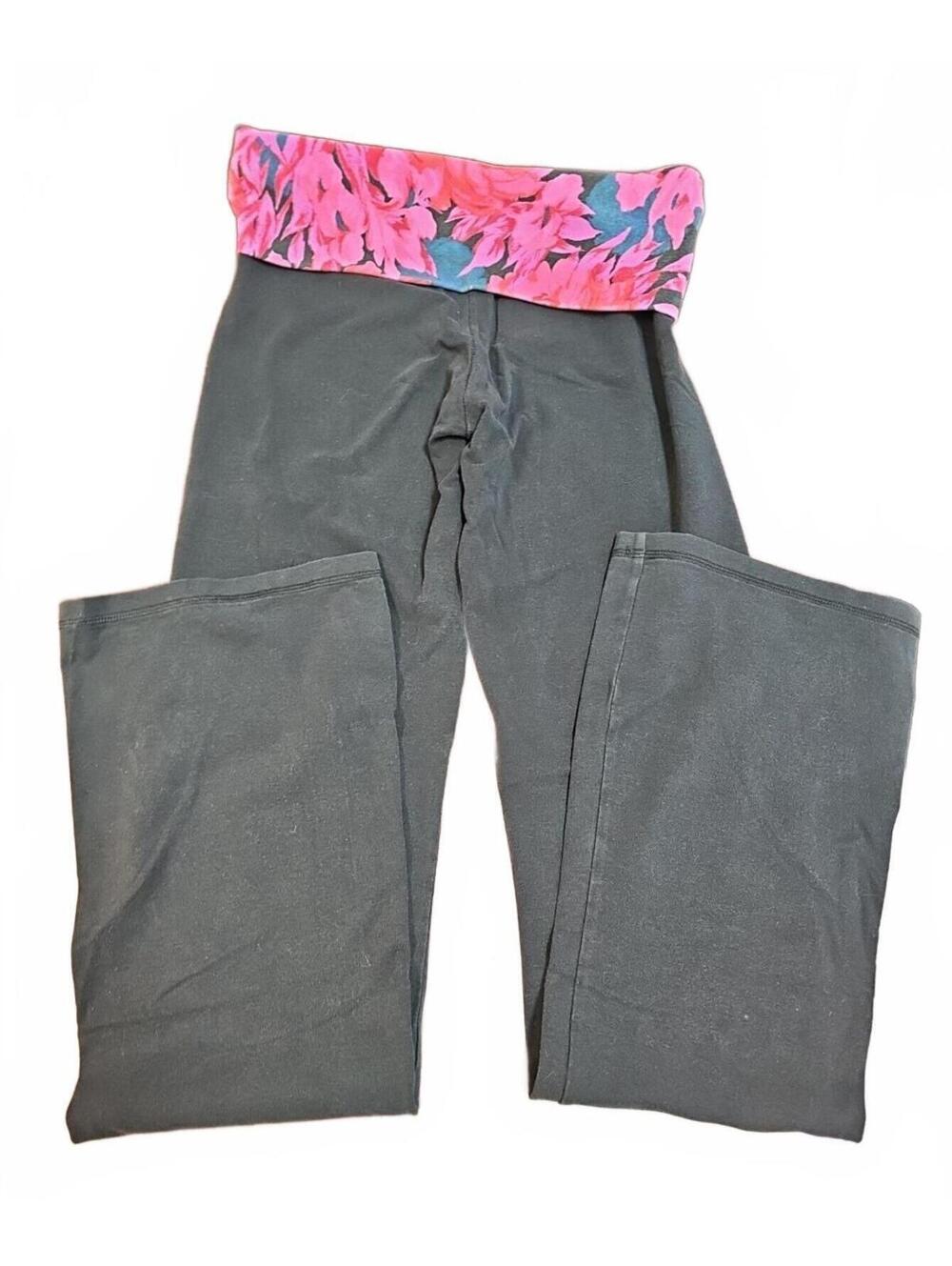 Vintage Y2K Victoria’s Secret Leggings Women S Fold Over Flare Low Rise Black